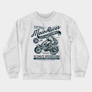 Flat Track Classic Moto Racer Vintage Design Crewneck Sweatshirt